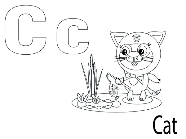 Färg alfabetet för barn c — Stock vektor