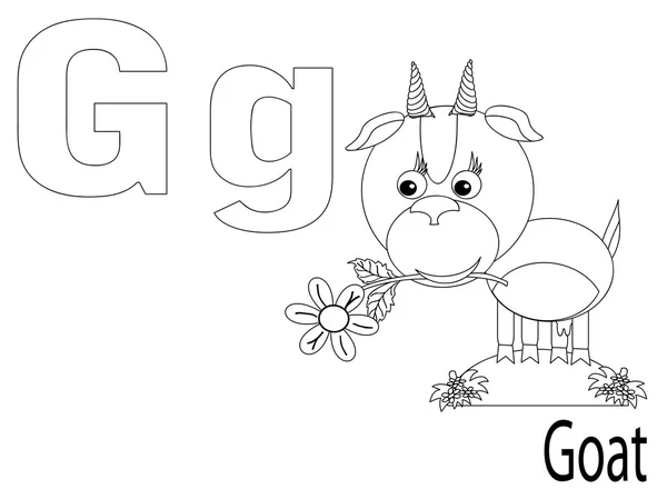 Раскраска алфавита для детей G — стоковый вектор
