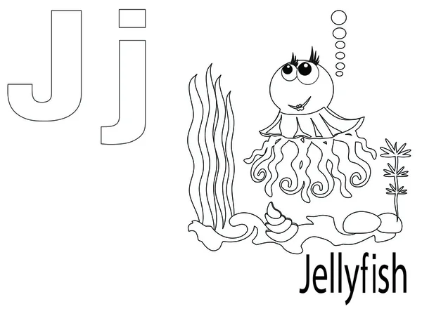 Алфавіт розмальовки для дітей, J — стоковий вектор