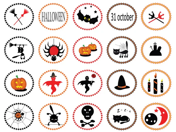 Vector Halloween icons — Stock Vector