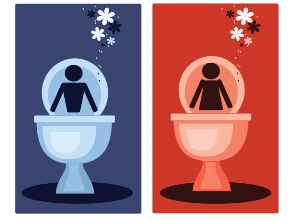 Symboles de toilettes, vecteur — Image vectorielle