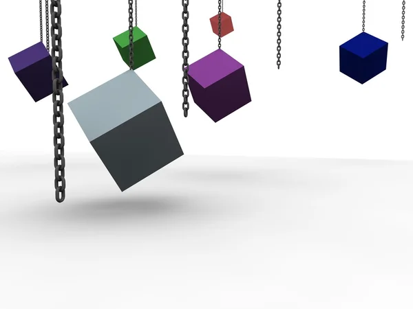Cubes and chains — Stock Photo, Image