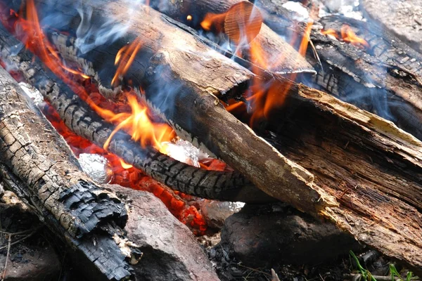Dřevěný oheň — Stock fotografie