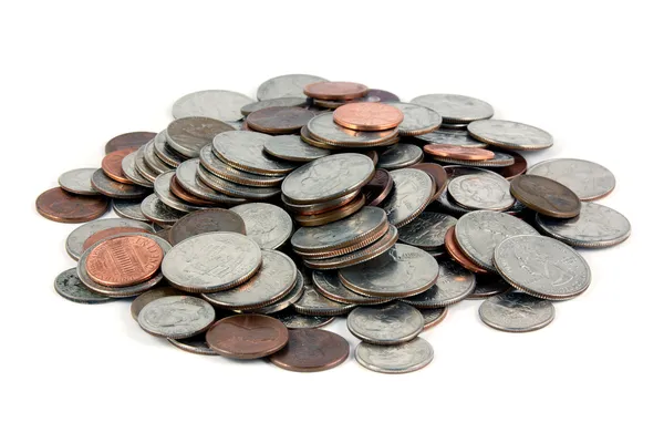 Hög med mynt — Stockfoto