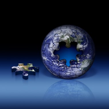 3D Global Puzzle clipart