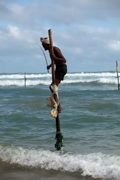 Traditionele sri Lankaanse stilt visser — Stockfoto