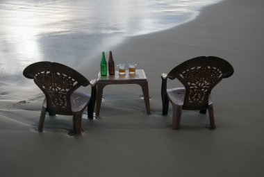 Chairs on a beach clipart