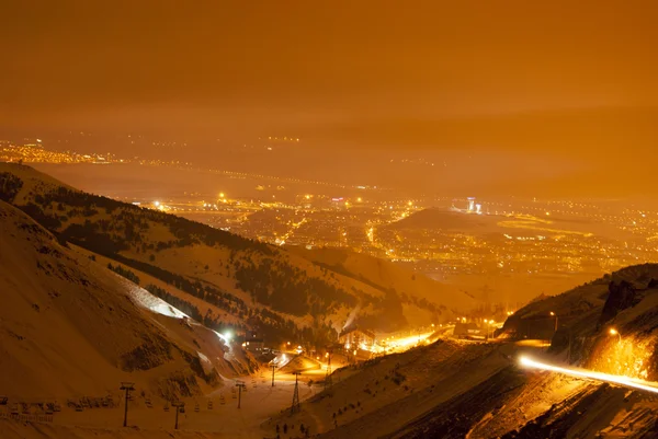 Vista noturna de Erzurum — Fotografia de Stock