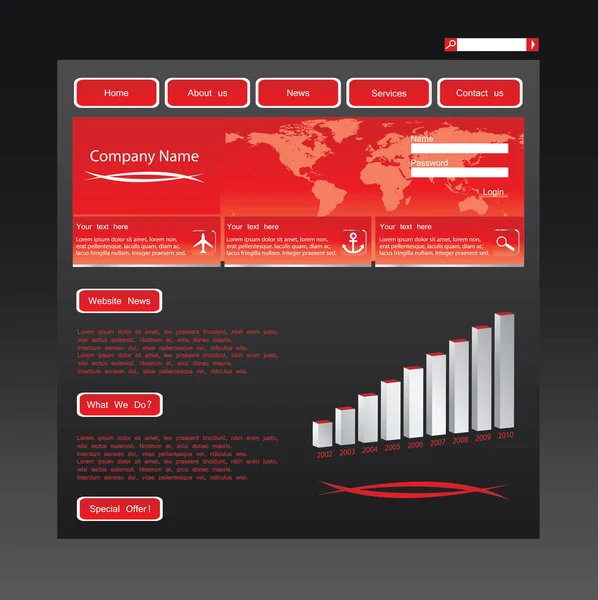 Modello di sito web aziendale in formato vettoriale modificabile — Vettoriale Stock