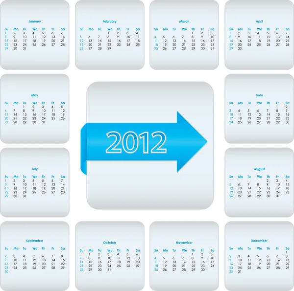 Kalender voor 2012 — Stockvector