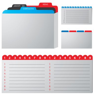 Colored illustration of a folder containing documents clipart