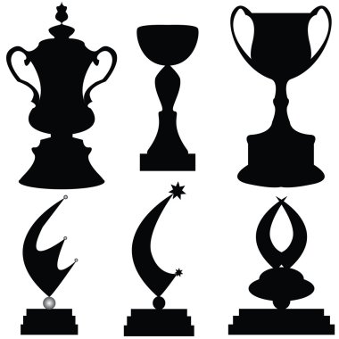 Vector illustration of trophies clipart