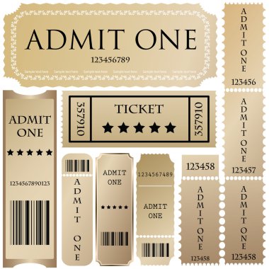 Vector set: tickets in different styles clipart