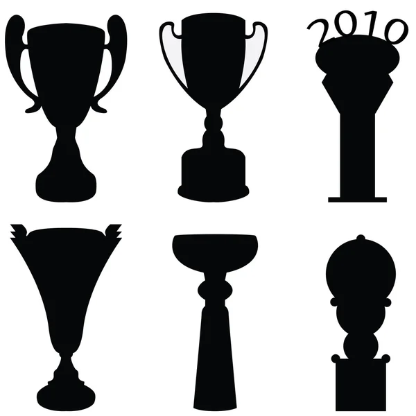 Black vector - collection of trophies — Stock Vector