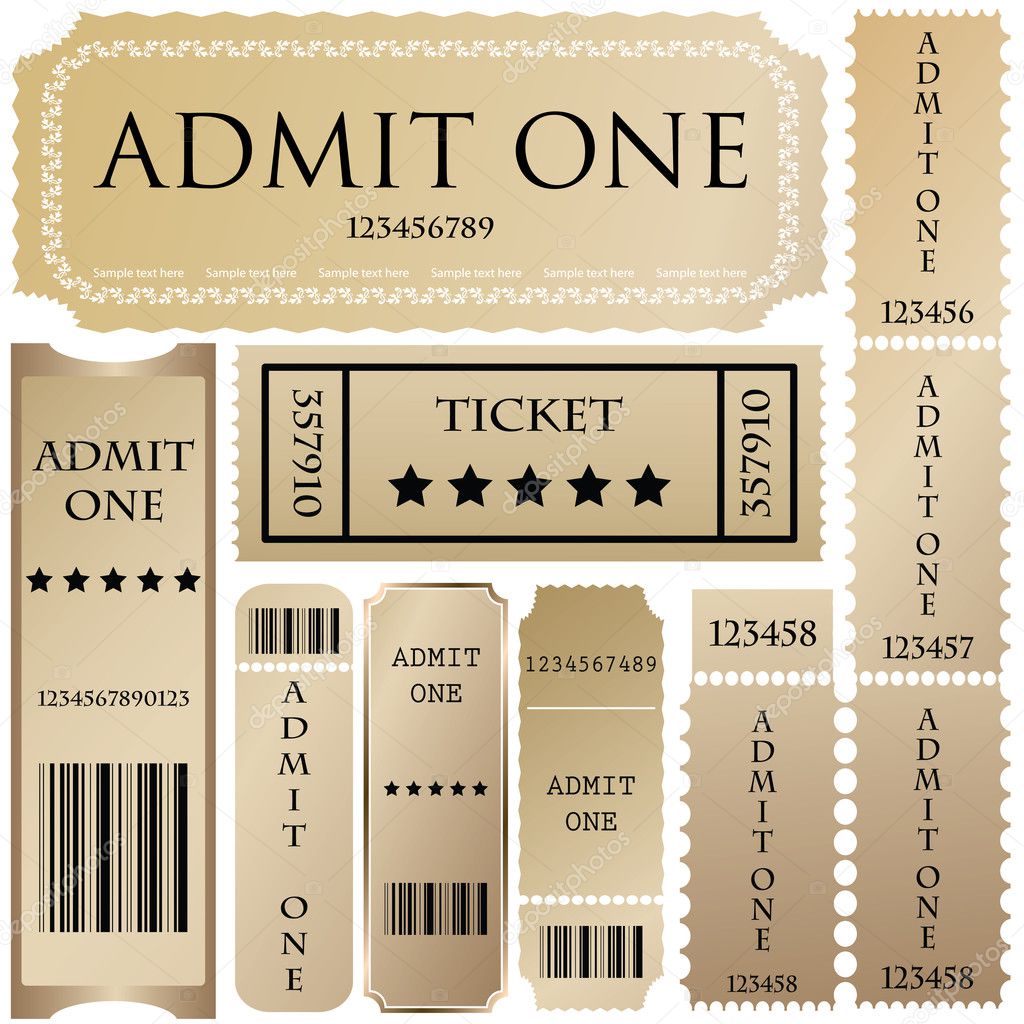 Vector set: tickets in different styles