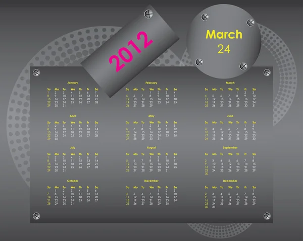 Vektor kalender 2012 — Stock vektor