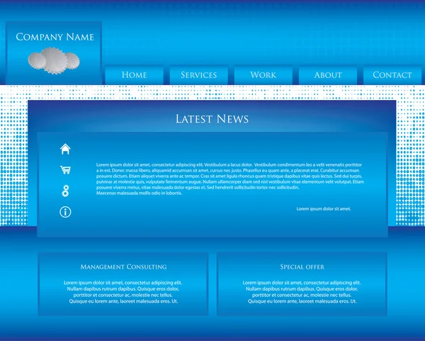 Μπλε επιχειρήσεων ιστοσελίδα πρότυπο — Διανυσματικό Αρχείο