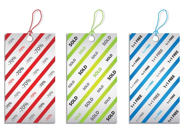 Set di cartellini colorati vettoriale isolato su bianco — Vettoriale Stock