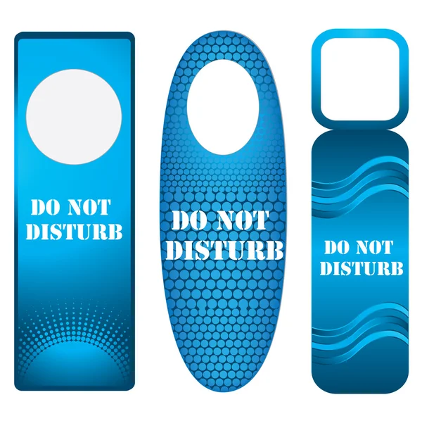 Maniglia porta blu o cartello appendiabiti - non disturbare — Vettoriale Stock