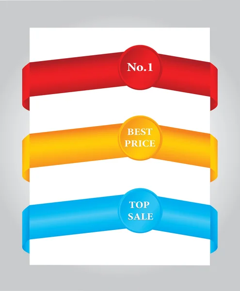 Set di etichette di carta colorata — Vettoriale Stock