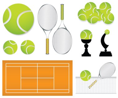 Tennis sport design elements clipart