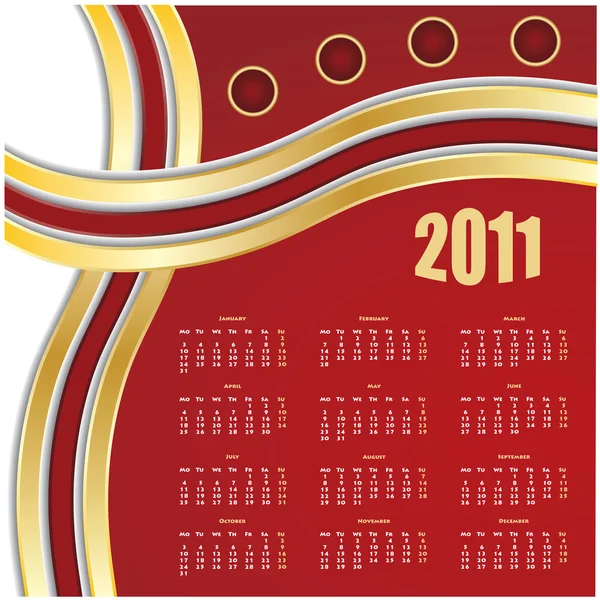 Calendario 2011 — Archivo Imágenes Vectoriales