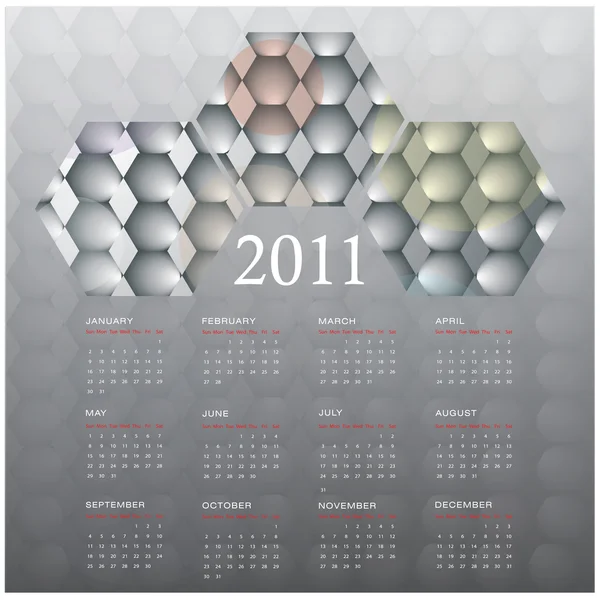 Calendario 2011. Sfondo astratto in eps10 — Vettoriale Stock