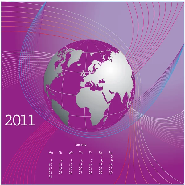 Projeto do calendário - 2011 — Vetor de Stock
