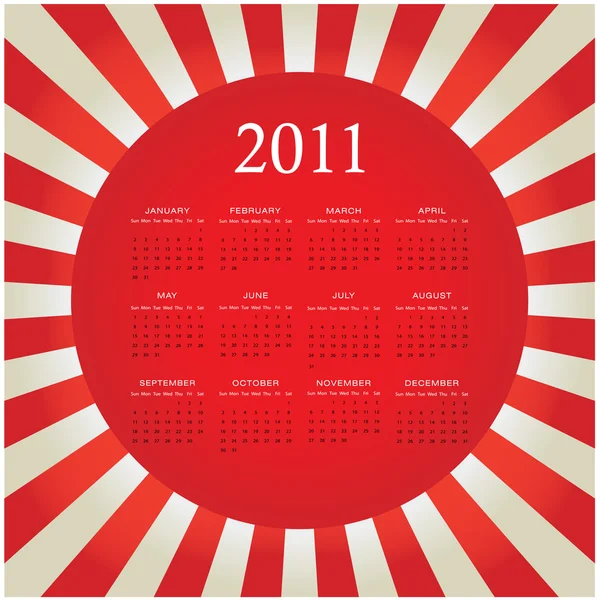 Calendario scoppiettante 2011 — Vettoriale Stock