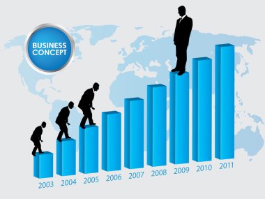 Career growth, Business progress, vector illustration clipart