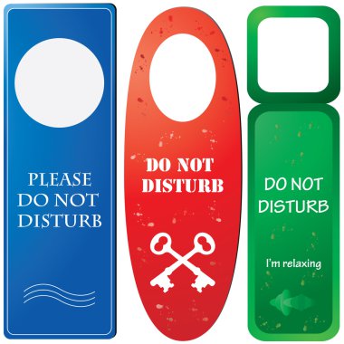 Door hangers with ''Do not disturb'' clipart