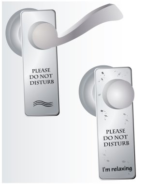 Do Not Disturb sign on door clipart