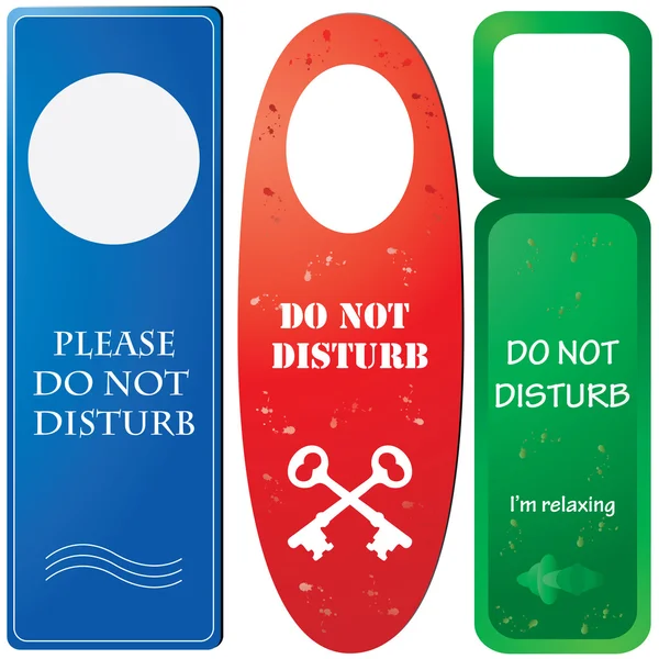 Door hangers with ''Do not disturb'' — Stockvector