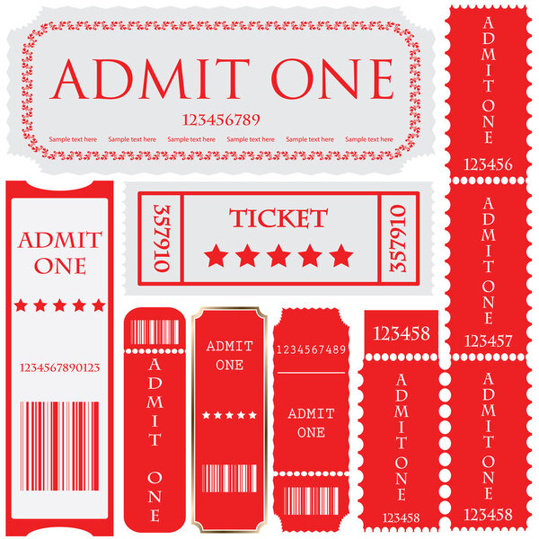 Vector set: tickets in different styles