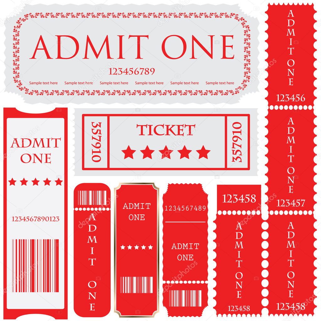 Vector set: tickets in different styles