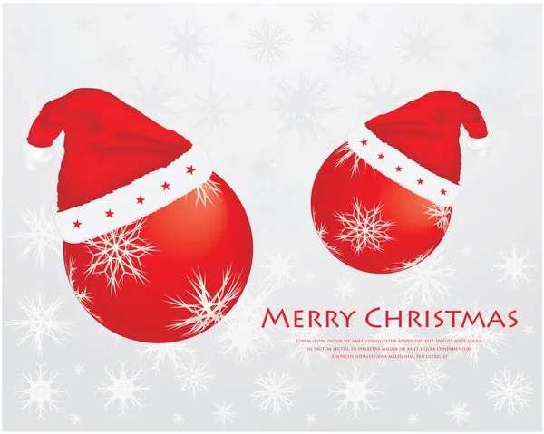 Fond de Noël avec chapeaux et boules de Père Noël — Image vectorielle