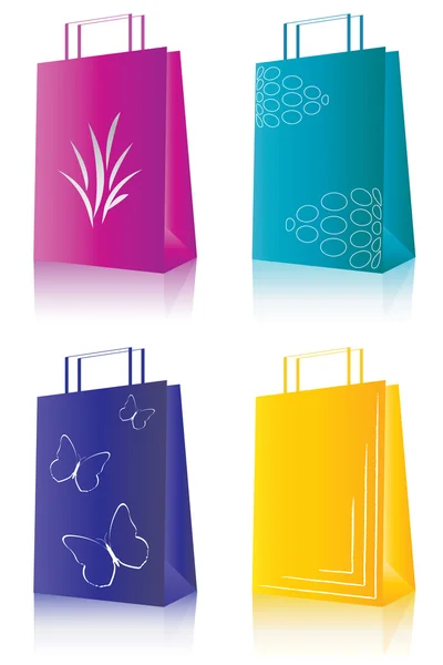 Set di 4 pacchetti shopping — Vettoriale Stock