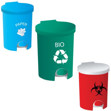 Trash-red-green-blue vector clipart