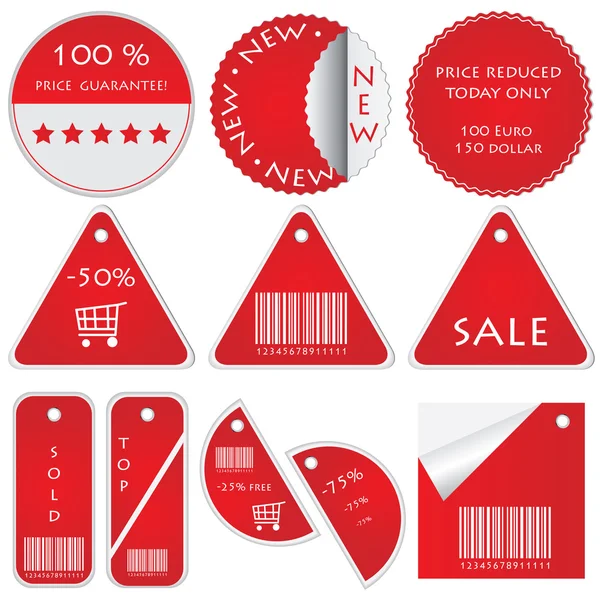 Vector set of tags — Stock Vector