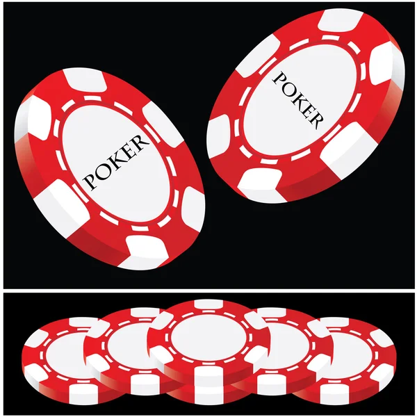 Τυχερός πόκερ - κόκκινο-λευκό διάνυσμα — Διανυσματικό Αρχείο
