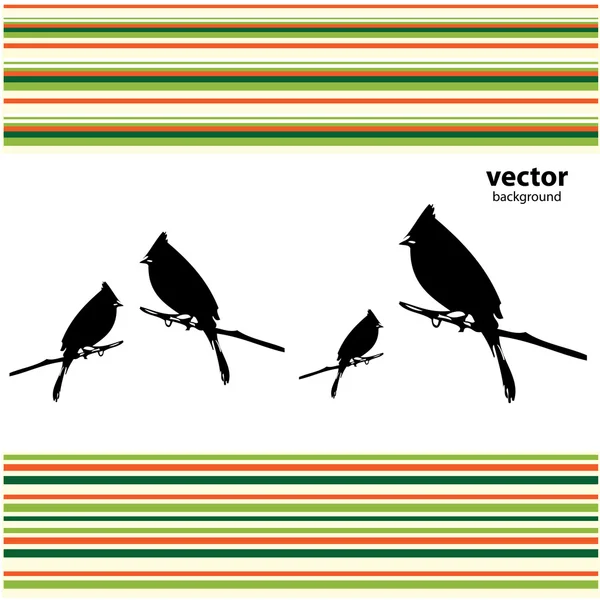 Příroda téma pozadí s ptáky — Stockový vektor