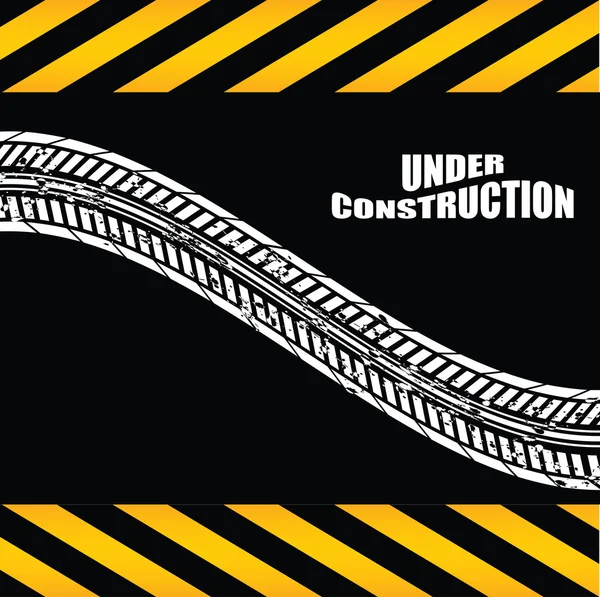 Under construction background with tire design — Stock Vector