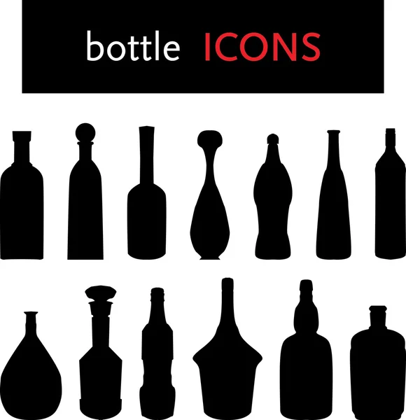 Силуэты бутылок — стоковый вектор