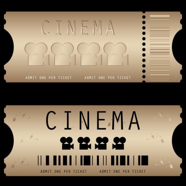 Movie ticket in different styles - vector clipart