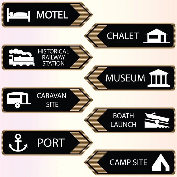 Stock vector Tourist locations icon set