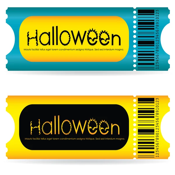 Special tickets for the halloween party — Stock Vector