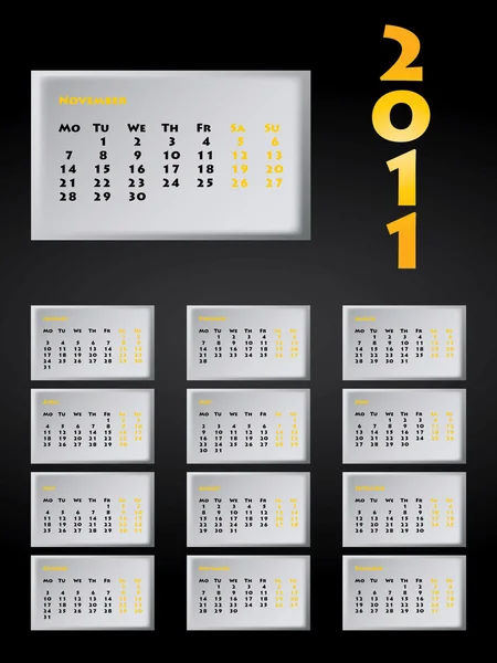 Специальный календарь на 2011 год — стоковый вектор