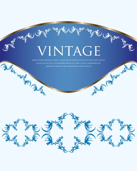 Mavi Vintage Arkaplanı — Stok Vektör