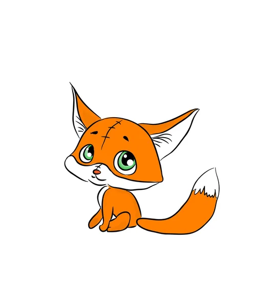 Aranyos baba fox bemutató — Stock Vector