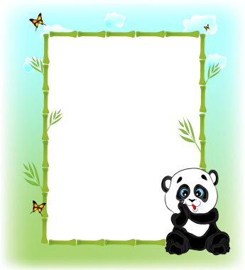 Funny animal cartoon frame clipart